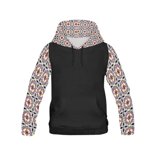 Multicolored Geometric All Over Print Hoodie for Women (USA Size) (Model H13)