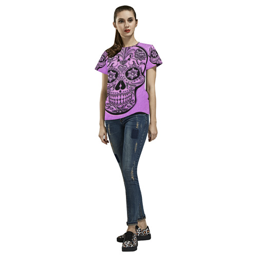 Skull20170489_by_JAMColors All Over Print T-Shirt for Women (USA Size) (Model T40)