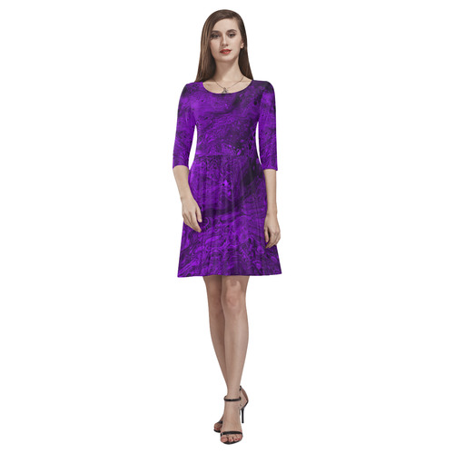 Secret Caves - Violet Tethys Half-Sleeve Skater Dress(Model D20)