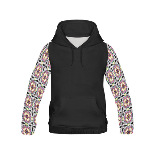 Multicolored Geometric All Over Print Hoodie for Women (USA Size) (Model H13)