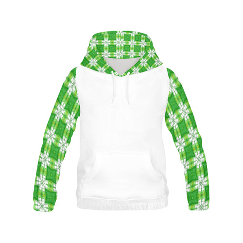 Spring Green All Over Print Hoodie for Women (USA Size) (Model H13)