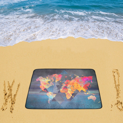 world map Beach Mat 78"x 60"