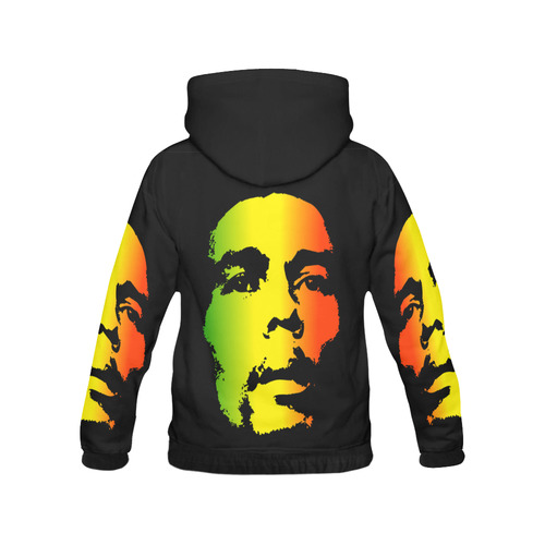 King Of Reggae Bob Marley All Over Print Hoodie for Women (USA Size) (Model H13)