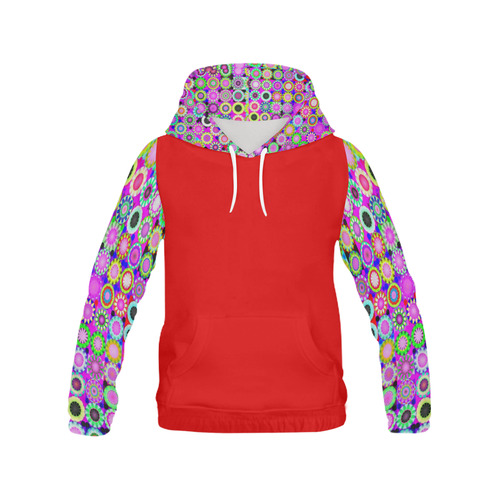 Crazy Daisy All Over Print Hoodie for Women (USA Size) (Model H13)