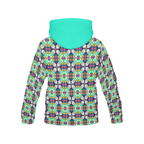 Colorful Quilt All Over Print Hoodie for Women (USA Size) (Model H13)