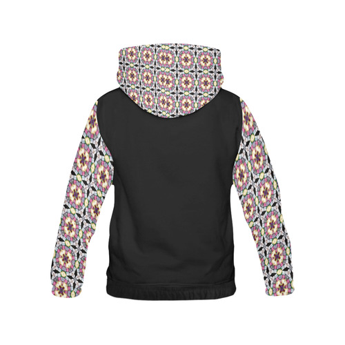 Multicolored Geometric All Over Print Hoodie for Women (USA Size) (Model H13)