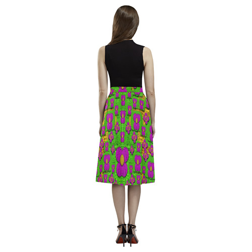 Flower Power POP Art Aoede Crepe Skirt (Model D16)