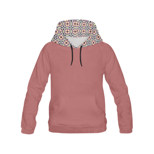 Multicolored Geometric All Over Print Hoodie for Women (USA Size) (Model H13)
