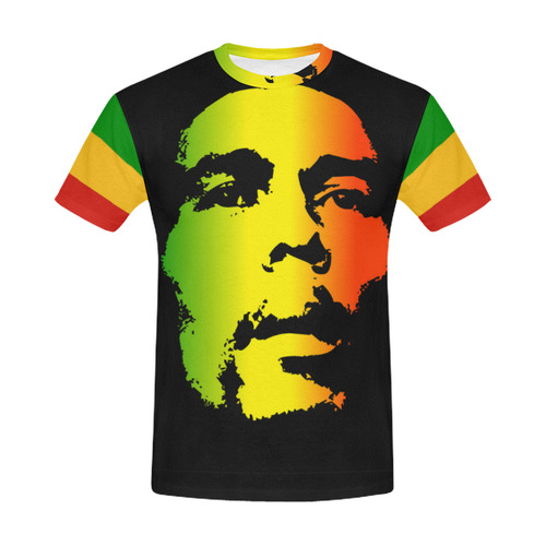 King Of Reggae Bob Marley All Over Print T-Shirt for Men (USA Size) (Model T40)