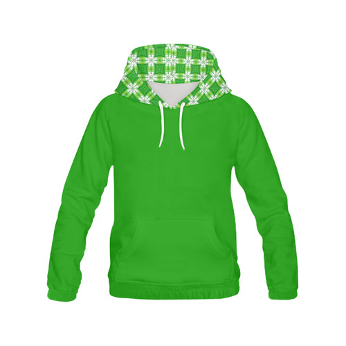 Spring Green All Over Print Hoodie for Women (USA Size) (Model H13)