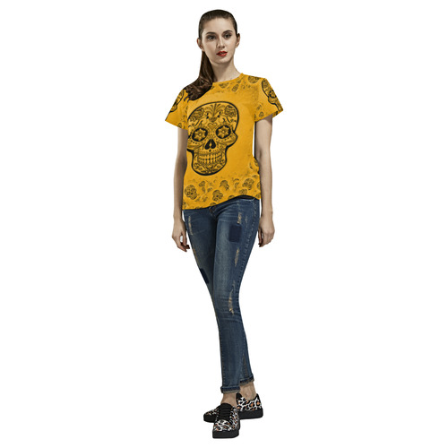 Skull20170252_by_JAMColors All Over Print T-Shirt for Women (USA Size) (Model T40)