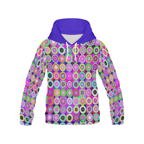 Crazy Daisy All Over Print Hoodie for Women (USA Size) (Model H13)