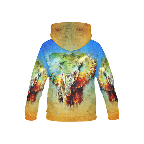watercolor elephant All Over Print Hoodie for Kid (USA Size) (Model H13)