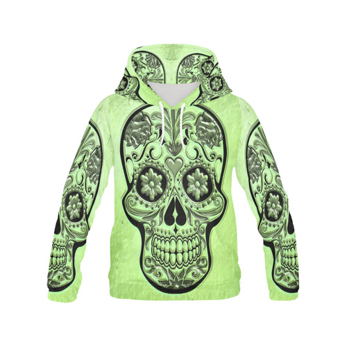 Skull20170483_by_JAMColors All Over Print Hoodie for Women (USA Size) (Model H13)