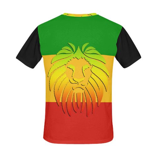 Rastafari Lion Flag green yellow red All Over Print T-Shirt for Men (USA Size) (Model T40)