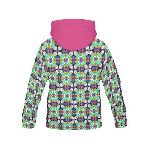 Colorful Quilt All Over Print Hoodie for Women (USA Size) (Model H13)