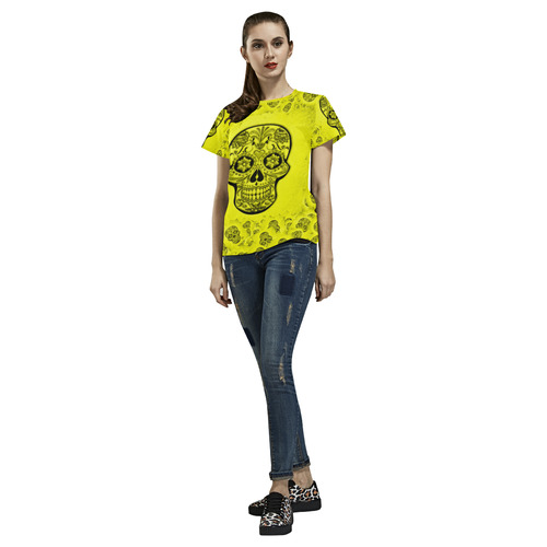 Skull20170253_by_JAMColors All Over Print T-Shirt for Women (USA Size) (Model T40)