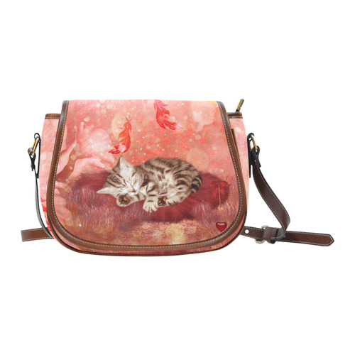 Sweet little sleeping kitten Saddle Bag/Small (Model 1649) Full Customization