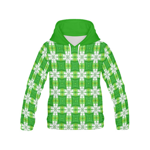 Spring Green All Over Print Hoodie for Women (USA Size) (Model H13)
