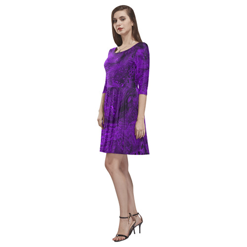 Secret Caves - Violet Tethys Half-Sleeve Skater Dress(Model D20)