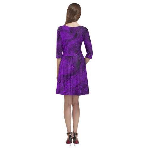 Secret Caves - Violet Tethys Half-Sleeve Skater Dress(Model D20)