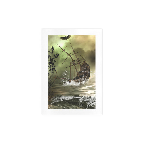 Ship wreck in the night Art Print 7‘’x10‘’