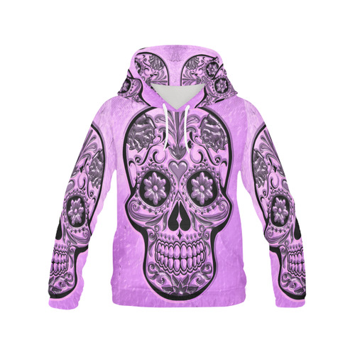 Skull20170489_by_JAMColors All Over Print Hoodie for Women (USA Size) (Model H13)
