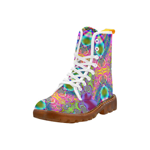 Bohemian Lace Tie-Dye Fractal Abstract Martin Boots For Women Model 1203H