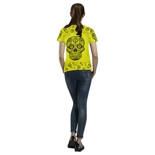 Skull20170253_by_JAMColors All Over Print T-Shirt for Women (USA Size) (Model T40)