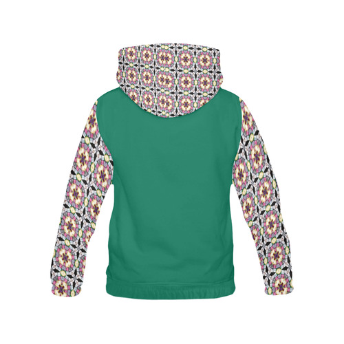 Multicolored Geometric All Over Print Hoodie for Women (USA Size) (Model H13)