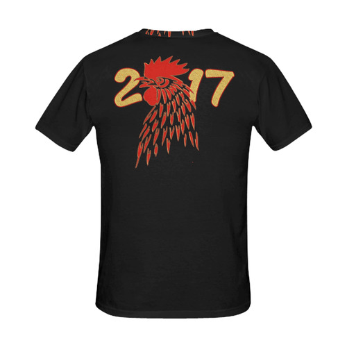 2017 gold Rooster Red All Over Print T-Shirt for Men (USA Size) (Model T40)