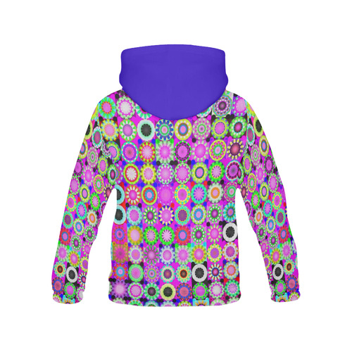 Crazy Daisy All Over Print Hoodie for Women (USA Size) (Model H13)