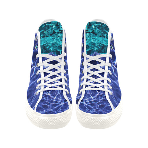 Electric Blue Globes Vancouver H Women's Canvas Shoes (1013-1)