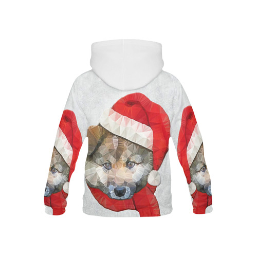 christmas santa dog All Over Print Hoodie for Kid (USA Size) (Model H13)