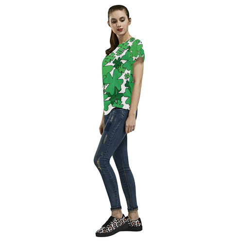 Clover Confetti All Over Print T-Shirt for Women (USA Size) (Model T40)