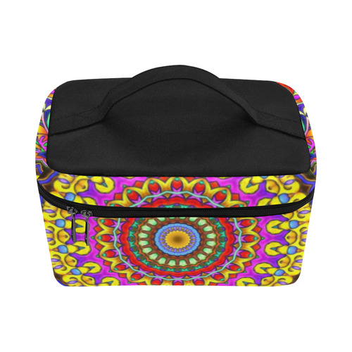 Oriental Watercolor Mandala multicolored h Cosmetic Bag/Large (Model 1658)