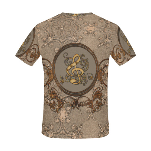 Clef on decorative vintage background All Over Print T-Shirt for Men (USA Size) (Model T40)