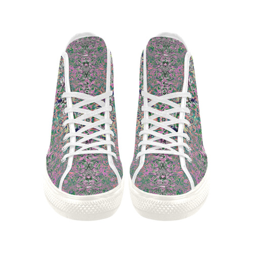 Watercolor Holograms Fractal Abstract Vancouver H Women's Canvas Shoes (1013-1)