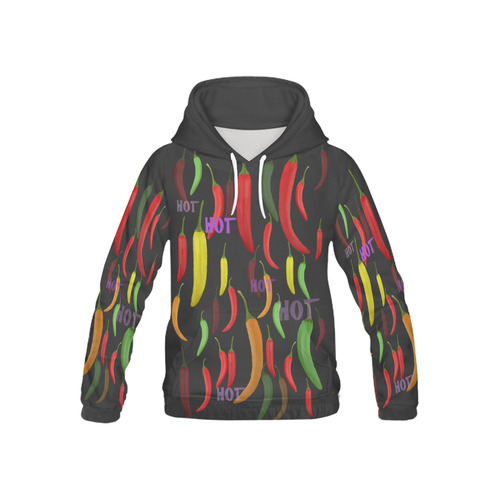 Hot Peppar, chilli All Over Print Hoodie for Kid (USA Size) (Model H13)