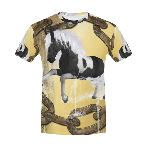 Horse in black and white All Over Print T-Shirt for Men (USA Size) (Model T40)