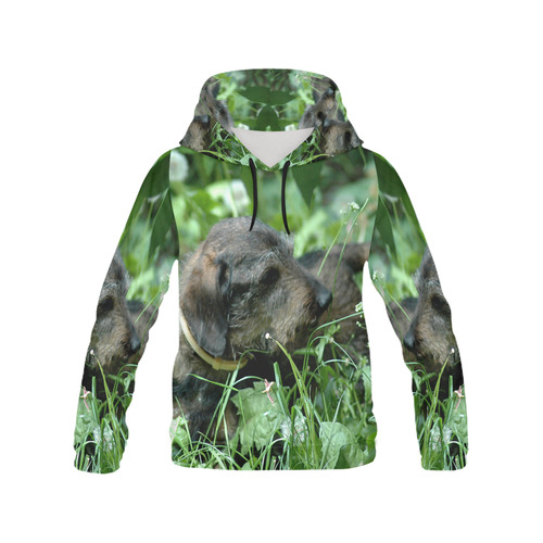 Dachshund Doxie All Over Print Hoodie for Women (USA Size) (Model H13)