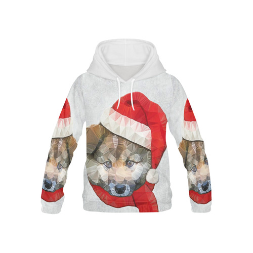 christmas santa dog All Over Print Hoodie for Kid (USA Size) (Model H13)