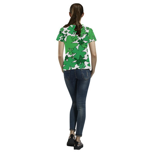 Clover Confetti All Over Print T-Shirt for Women (USA Size) (Model T40)