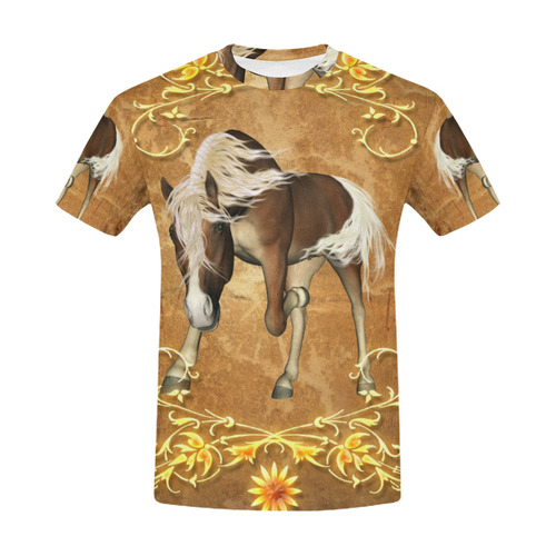 Wonderful brown horse All Over Print T-Shirt for Men (USA Size) (Model T40)