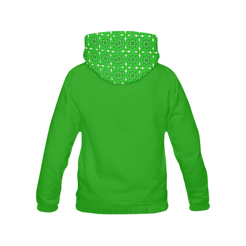 Green Star All Over Print Hoodie for Women (USA Size) (Model H13)