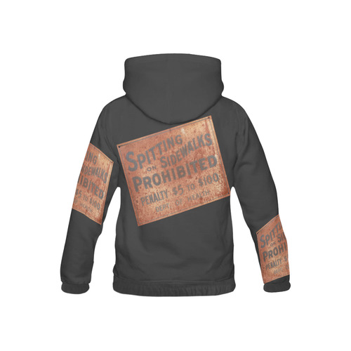 Spitting prohibited, penalty, photo All Over Print Hoodie for Kid (USA Size) (Model H13)
