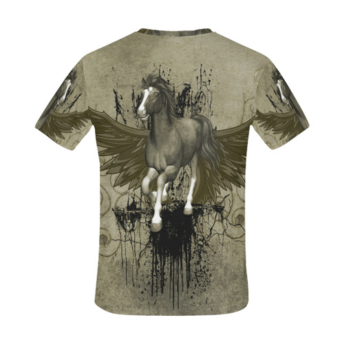 Wild horse with wings All Over Print T-Shirt for Men (USA Size) (Model T40)