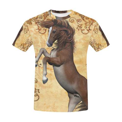 Wonderful brown horse All Over Print T-Shirt for Men (USA Size) (Model T40)