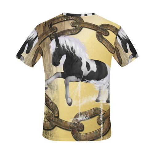 Horse in black and white All Over Print T-Shirt for Men (USA Size) (Model T40)