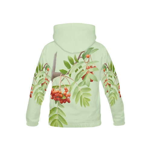 Rowan tree plant watercolor All Over Print Hoodie for Kid (USA Size) (Model H13)